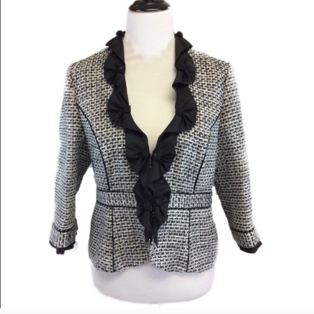 WHBM tweed ruffled jacket